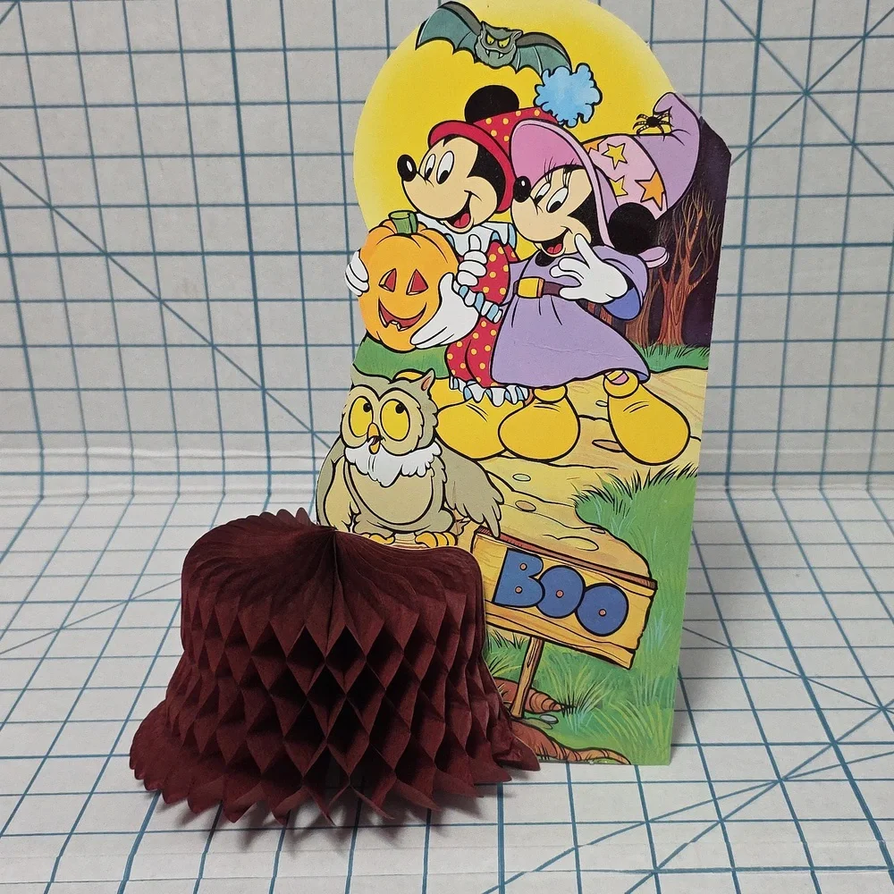 Halloween Mickey Minnie Mouse Die Cut Honeycomb Decoration Walt Disney Co Vintag